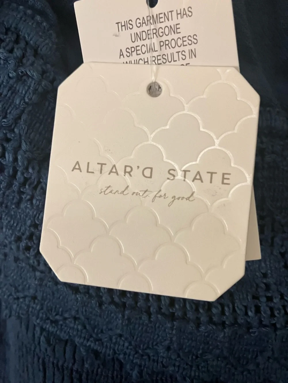 Altar'd State Navy Tiered Off the Shoulder Ruffled Maxi Dress (Becca): M - Picture 7 of 9